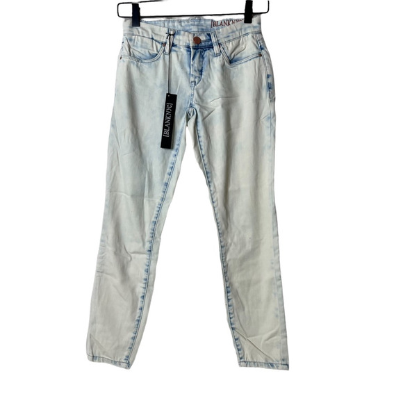 Blank NYC Womens Intro Capri Jeans White Blue Stretch Light Wash Denim 24 New - Picture 1 of 10
